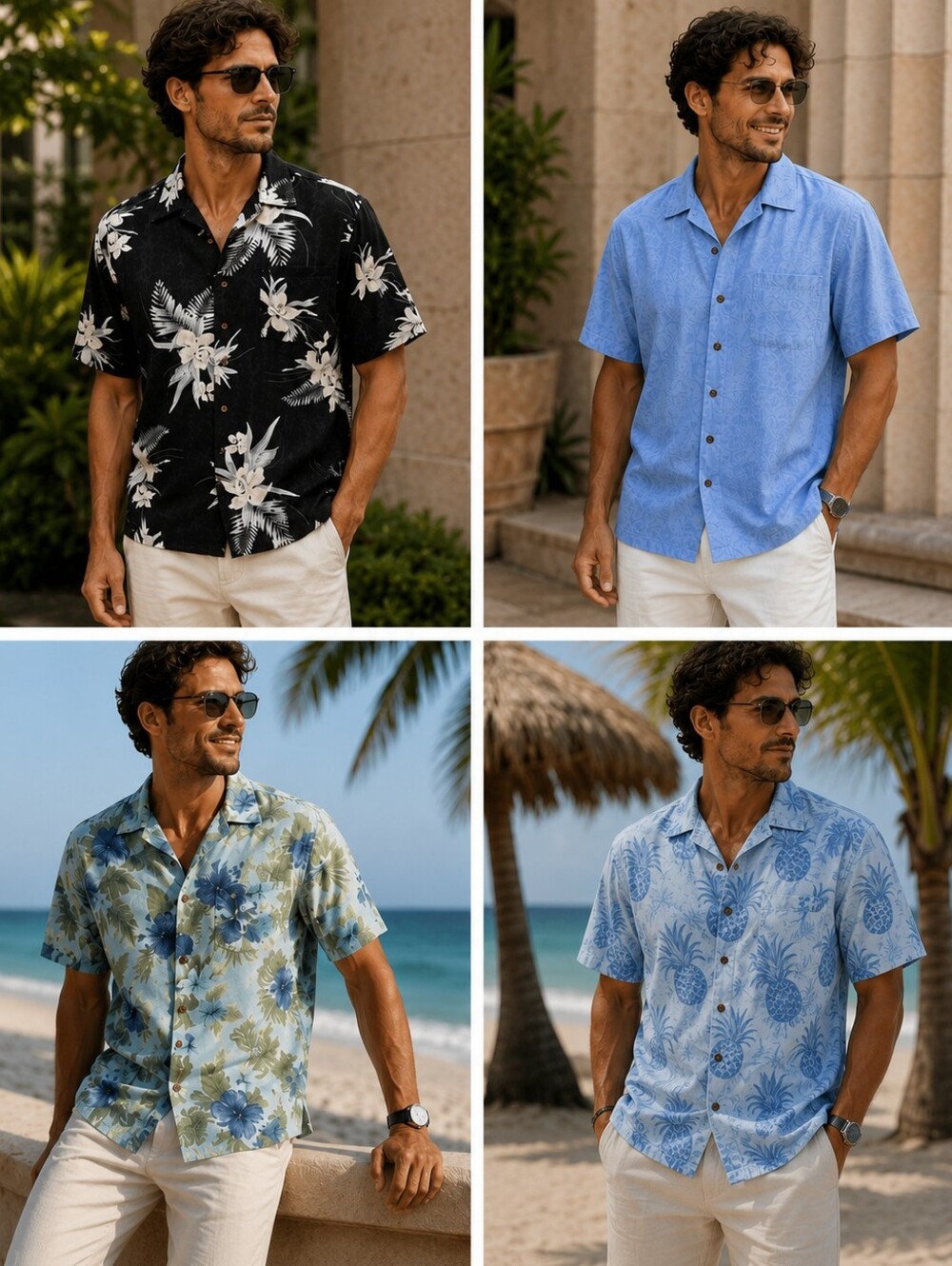 Premium Hawaiian Shirt 4-Pack